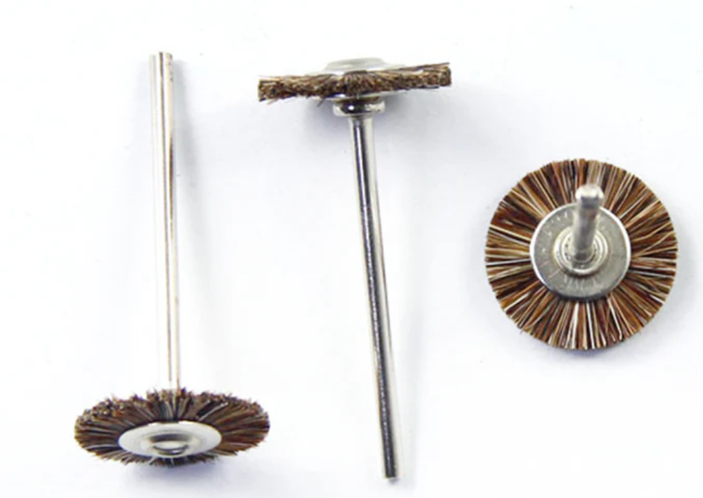 10pcs/set Polishing Brush Wheel Shape Animal Hair Dental Materials